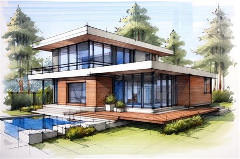 Premium AI Image | Concept of dream house draw by designer with ...
