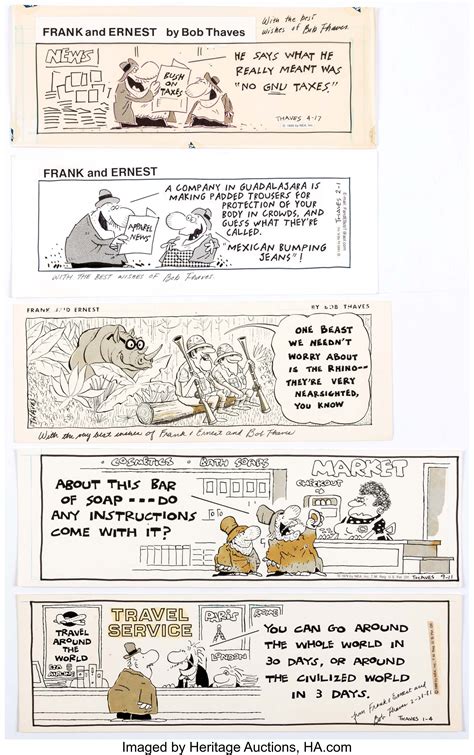 Bob Thaves Frank and Ernest Daily Comic Strip Original Art Group of ...