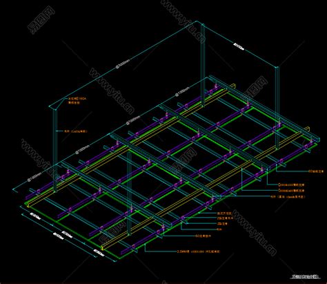 常见CAD铝单板吊顶节点大样图，cad建筑施工图纸下载 - 易图网