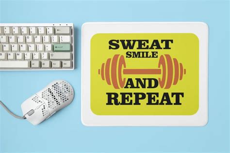 Rushaan Sweat, Smile And Repeat, (BG Yellow) - Printed Mousepad Non ...