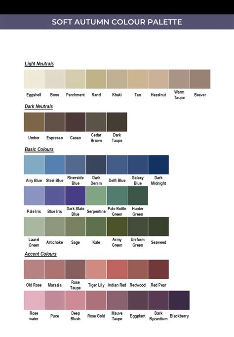 Soft Autumn Color Palette