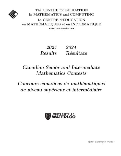2024 CEMC Canadian Senior & Intermediate Math Contest Results - Studocu