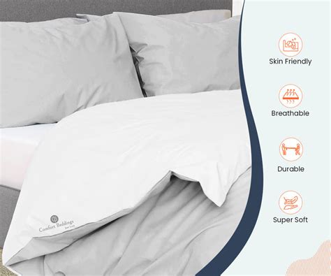 Light Grey Reversible Duvet Cover | Comfort Beddings
