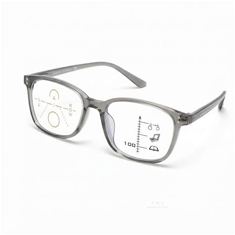ARTView Grey Rectangle Progressive Glasses | Blue Light Filter ...