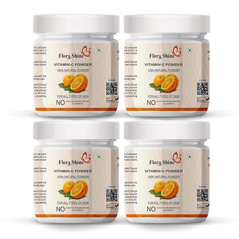 Flora Shine Natural & Organic Vitamin C Powder for Skin Care, Face Pack ...