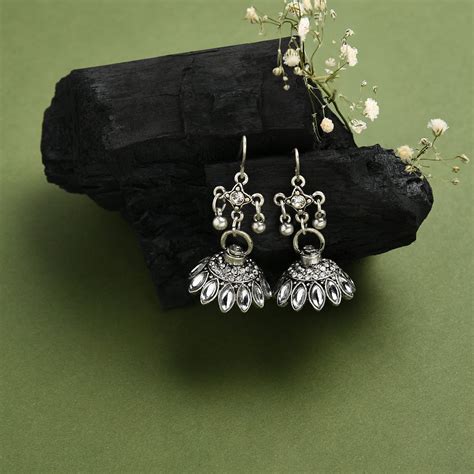 Buy Silver Gold Plated Drop Pearl Earrings - Accessorize India