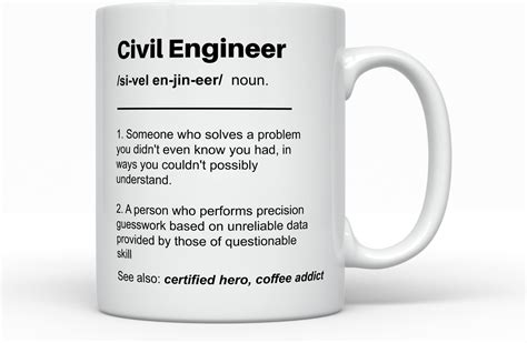 Amazon.com: Civil Engineer Definition Coffee Mug, Funny Gift ideas Best ...