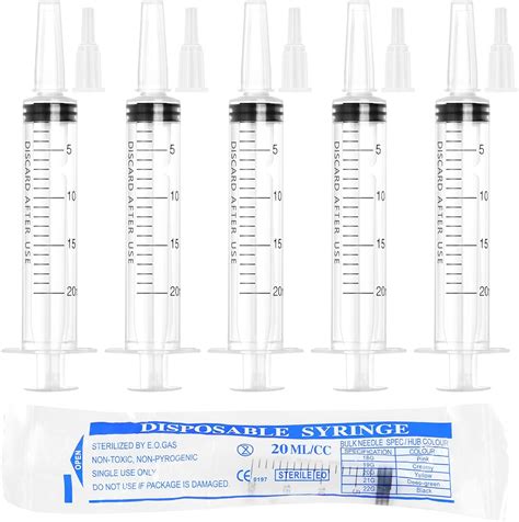 Amazon.com: 20ml Syringe for Liquid,50 Pack Large Plastic Syringes with ...