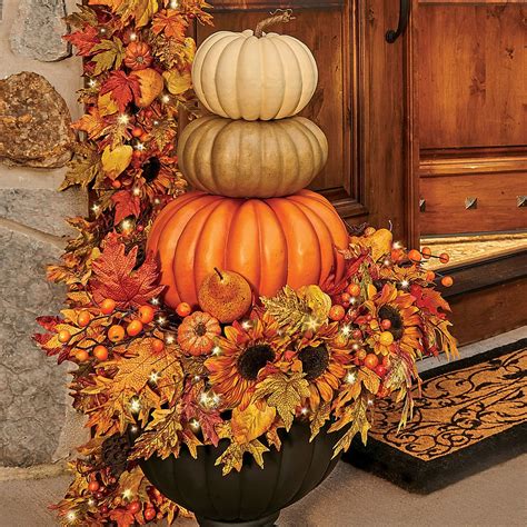 In the subtle tones of the fall season, these pumpkin stacks can be ...