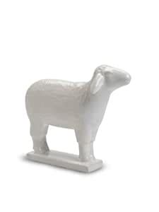 Set 2 PCS White 6" Ceramic Standing Sheep Lamb Figurine Statue Indoor ...
