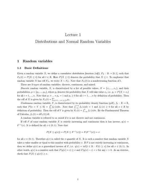 Distributions - Here P {X ≤ t} denotes the probability that X ≤ t. To ...