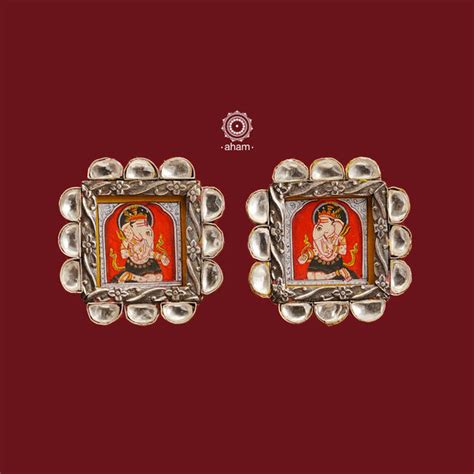 Meena/ Enamel / Handpainted – aham jewellery | handcrafted silver jewellery