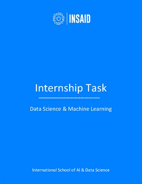 Internship Task: Data Science ML Case Study for AI School - Studocu