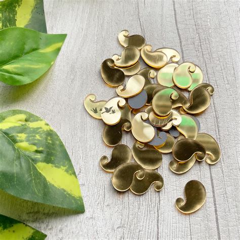 Acrylic Mirror Cutout - Golden Paisley (100 pc)