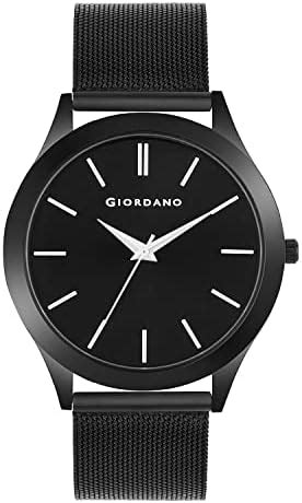 Giordano Analog Watch for Man with Black Dial and Black Metal Mesh ...