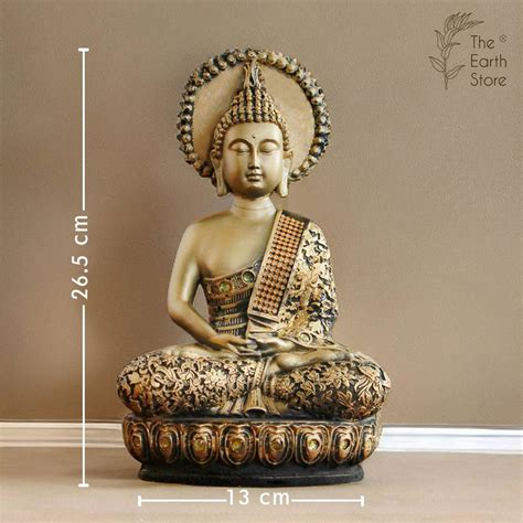 Majestic Meditating Buddha Statue Golden – The Earth Store