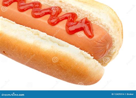 Hot dog with ketchup stock photo. Image of diet, dinner - 12429314