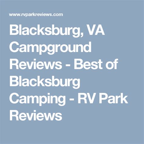 Campgrounds Near Blacksburg Virginia: Top Camping Spots
