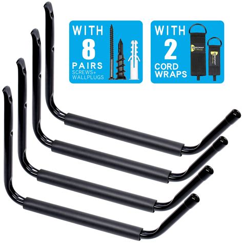 GEEDAR Heavy Duty Garage Storage Hooks, (4 Packs, 15.3" ) Kayak and ...