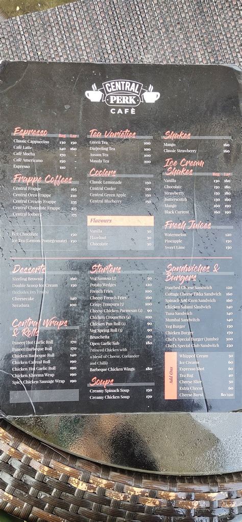Menu at Central Perk Cafe - Goa, Dona Paula