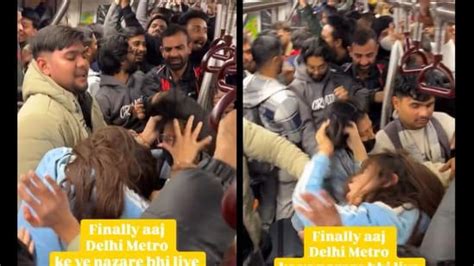 Women pull each other's hair inside Delhi Metro coach, video goes viral ...