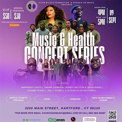 Allen Nicole Foundation Presents: MUSIC & HEALTH CONCERT SERIES, Latter ...