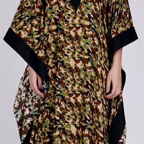 Forest Green Camouflage Full Length Kaftan – First Resort by Ramola ...