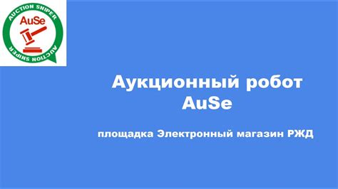 Аукционный робот AuSe, торгующий, электронный магазин РЖД. Настраиваем ...