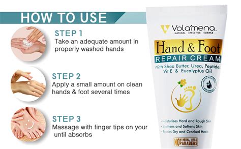 Volamena Hand & Foot Repair Cream With Shea Butter, Urea Peptides, Vit ...
