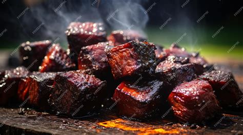 Premium Photo | Homemade smoked burnt ends bbq