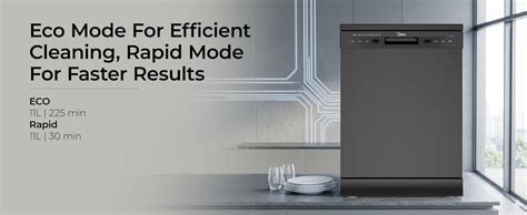 Midea 13 Place Setting Freestanding Dishwasher, 7 Wash Programs ...