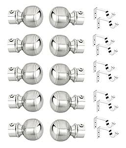 WSK Stainless Steel Glossy Matte Series Curtain Bracket 5 Set Door and ...