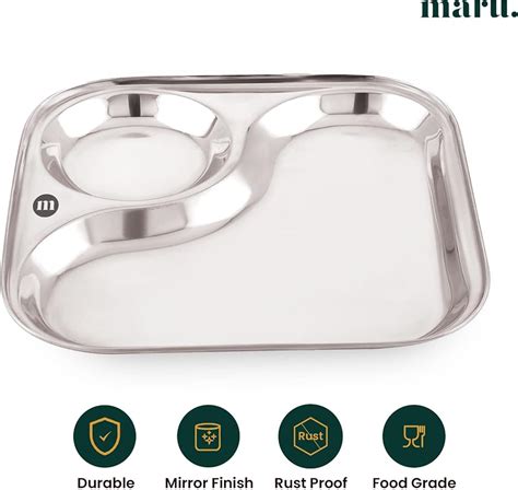 MARU Stainless Steel Dinner Plates with 2in1 India | Ubuy