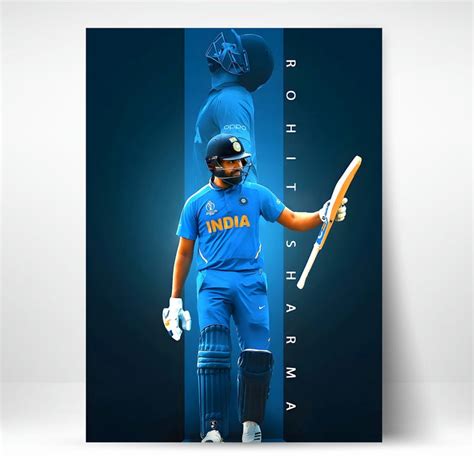 High-Quality Metal Posters - Indian Cricketer Rohit Sharma RS03 ...