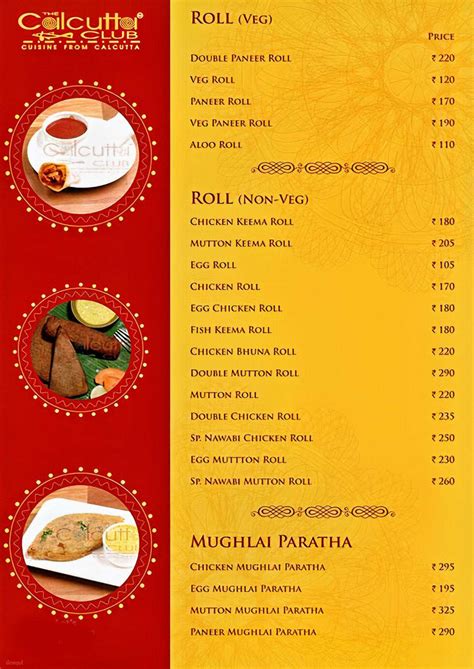 Menu of The Calcutta Club, Powai, Mumbai | Dineout