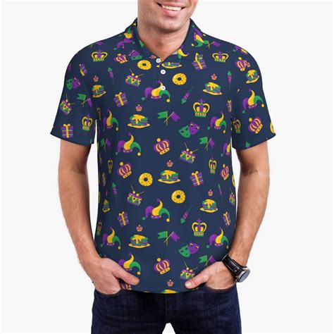 Polo Shirts for Men, Mardi Gras Carnival Cuteness Casual Mens Polo ...