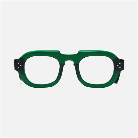 Hermann Emerald Green Bio-Acetate Eyewear - Bold Retro Design