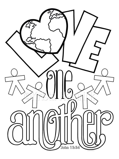 Buy God is Love / Love One Another 2 Coloring Pages for Children Online ...