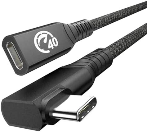 USB 4 Extension Cable 2FT, Right Angle USB4 Thunderbolt 4/3 Extension ...