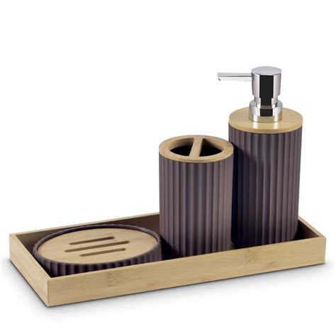 Freelance Portofino ABS Bathroom Accessories Set of 4, Cappuccino ...
