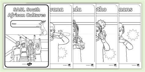 South African Cultures in SASL Colouring Book (teacher made)