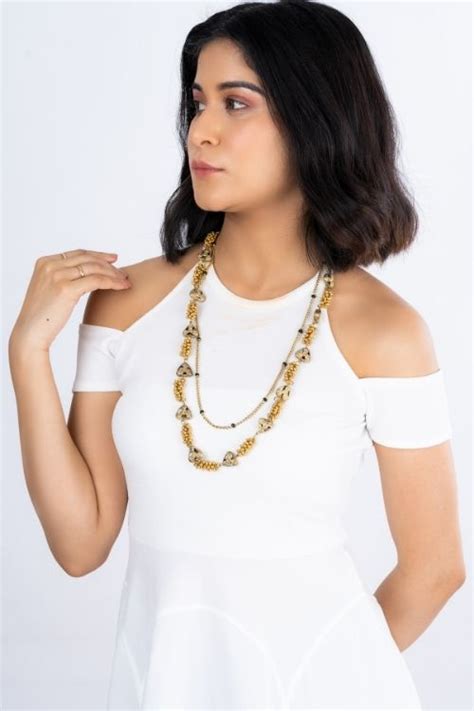 Miharu Dokra Golden Brass Bead Layer Necklace – Okhaistore
