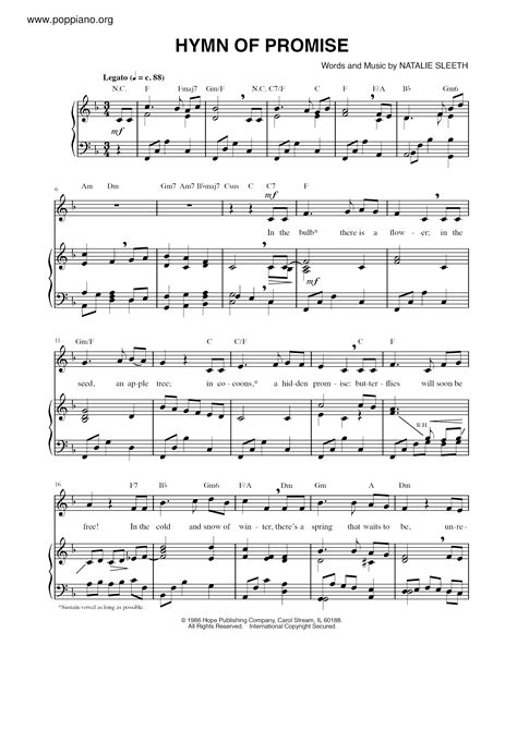 Hymn-Hymn Of Promise Sheet Music pdf, - Free Score Download ★