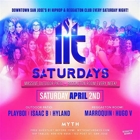 SJSU "Lit" SATURDAYS @MYTH | College IDs Free! SJs HIPHOP +REGGAETON ...