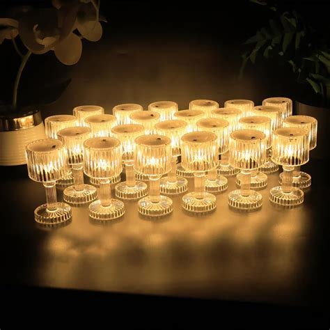 Buy DeoDap LED Table Lamp 24 Pc - Portable Plastic Crystal White Glass ...
