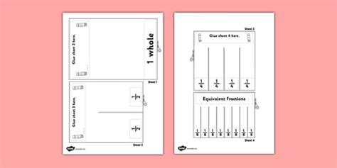 Equivalent Fractions Visual Aid Halves