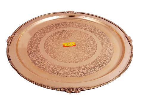 Buy SHIV SHAKTI ARTS® Pure Brass Plate/Big Thali/Serving Plate for ...
