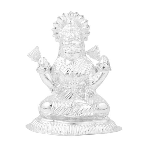 Buy JEWELLERYHUT Pure Silver Idol of Maa Lakshmi Sitting on Lotus for ...
