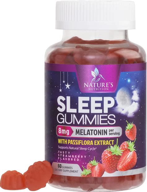Nature's Melatonin Sleep Gummies - Extra Strength Melatonin Gummy 8mg, Helps You Fall Asleep for ...