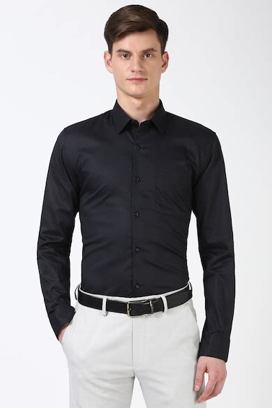 Buy Men Black Slim Fit Full Sleeves Formal Shirt Online - 39731062 ...